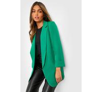 boohoo Women's Basics Woven Turn Cuff Relaxed Fit Blazer in Bright Green | Size: 8