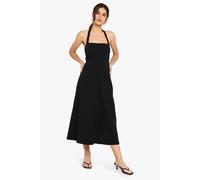 boohoo Women's Bengaline Square Neck Skater Midaxi Dress in Black | Size: 18