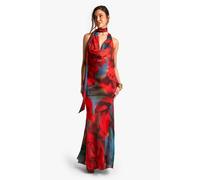 boohoo Women's Blur Chiffon Halterneck Maxi Dress | Size: 12