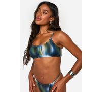 boohoo Women's Blurred Print Crop Bikini Top | Size: 10