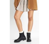 boohoo Women's Buckle Elastic Panel Chelsea Ankle Boots in Black | Size: 8