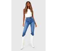 boohoo Women's Butt Shaper High Waisted Stretch Skinny Jeans in Mid Wash | Size: 6