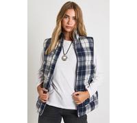 boohoo Women's Check Puffer Oversized Gilet in Navy | Size: 14