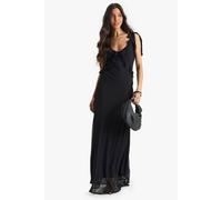 boohoo Women's Chiffon Ruffle Maxi Dress in Black | Size: 10