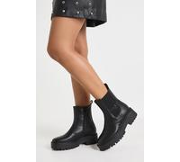 boohoo Women's Chunky Buckle Detail Chelsea Boots in Black | Size: 6