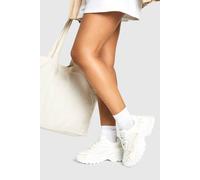 boohoo Women's Chunky Trainers in Ecru | Size: 3