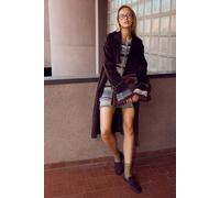 boohoo Women's Cord Trench Coat in Chocolate | Size: 14