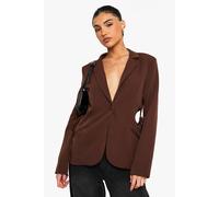 boohoo Women's Cut Out Detail Tailored Blazer in Chocolate | Size: 10