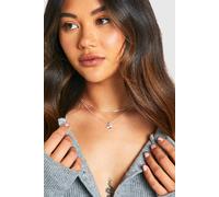 boohoo Women's Delicate Double Layered Pendant Necklace in Silver