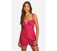 boohoo Women's Diamante Starfish Trim Bralette in Hot Pink | Size: 16