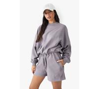 boohoo Women's Dsgn Studio Script Embroidered Sweat Short in Mauve | Size: XS