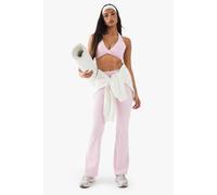 boohoo Women's Dsgn Studio Ultra Sculpt Flared Legging Pants in Baby Pink | Size: XS