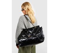 boohoo Women's Extra Large Quilted Tote Bag in Black