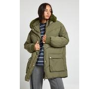 boohoo Women's Faux Fur Hooded Parka in Khaki | Size: 10