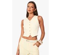 boohoo Women's Fitted Tailored Waistcoat in Lemon | Size: 16