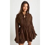 boohoo Women's Hammered Pocket Detail Shirt Dress in Black | Size: 10