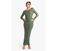boohoo Women's Hotfix High Neck Maxi Dress in Green | Size: 16