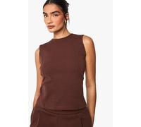 boohoo Women's Interlock Cinched Peplum Top in Chocolate | Size: 12