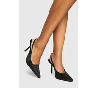 boohoo Women's Limited Edition Embellished Slingback Court Shoes in Black | Size: 8