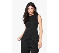 boohoo Women's Longline Fitted Tailored Waistcoat in Black | Size: 8
