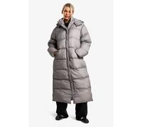 boohoo Women's Longline Hooded Puffer in Charcoal | Size: 12
