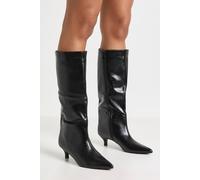 boohoo Women's Low Heel Column Stiletto Boots in Black | Size: 4