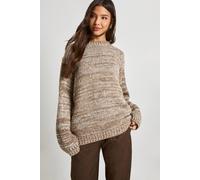 boohoo Women's Marl Knit Oversized Jumper in Stone | Size: Medium