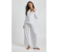 boohoo Women's Maternity Bear Print Shirt & Trouser Pj Set in Blue | Size: 16