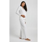 boohoo Women's Maternity Bear Print Shirt & Trouser Pj Set in Pink | Size: 16