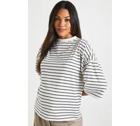 boohoo Women's Maternity Crew Neck Stripe T-Shirt in Black | Size: 12