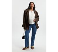 boohoo Women's Maternity Over The Bump Boyfriend Jeans in Mid Blue | Size: 16