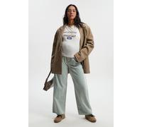 boohoo Women's Maternity Over The Bump Wide Leg Jeans in Bleach Wash | Size: 18