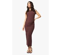 boohoo Women's Maternity Textured Twist Shoulder Midaxi Dress in Chocolate | Size: 16