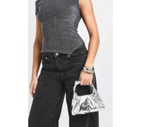 boohoo Women's Metallic Knot Handle Grab Bag in Silver