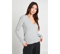 boohoo Women's Metallic Silver Thick Rib Knitted Cardigan | Size: XL