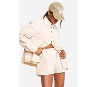 boohoo Women's Nylon Shorts in Stone | Size: 6