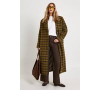 boohoo Women's Oversized Check Wool Look Coat in Green | Size: 8