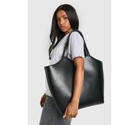 boohoo Women's Oversized Structured Tote Bag in Black