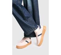 boohoo Women's Panel Detail Gum Sole Trainers Shoe in Pink | Size: 3