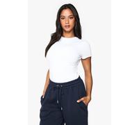 boohoo Women's Peached Sculpt Short Sleeve Bodysuit in White | Size: 6