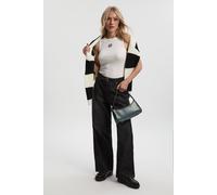 Boohoo Petite Basic High Waist Boyfriend Jean In Washed Black washed black 10/28L