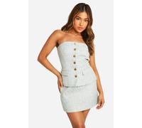 boohoo Women's Petite Boucle Tailored Bandeau Top in Mint | Size: 14