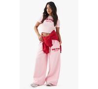 boohoo Women's Petite Dsgn Studio Straight Leg Jogger Pants in Pink | Size: XL