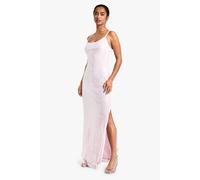 boohoo Women's Petite Sequin Maxi Dress in Pink | Size: 14