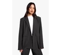 boohoo Women's Petite Tailored Oversized Blazer in Charcoal | Size: 14