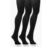 boohoo Women's Plus 60 Denier 3 Pack Tights in Black
