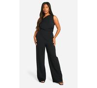 boohoo Women's Plus Asymmetric Top & Trouser Co Ord in Black | Size: 20