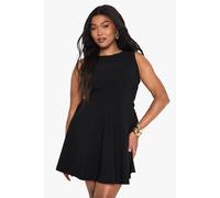 boohoo Women's Plus Bow Detail Tailored Mini Dress in Black | Size: 28