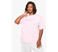 boohoo Women's Plus Bridesmaid Oversized T-Shirt in Baby Pink | Size: 18