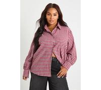 boohoo Women's Plus Check Shirt in Red | Size: 18